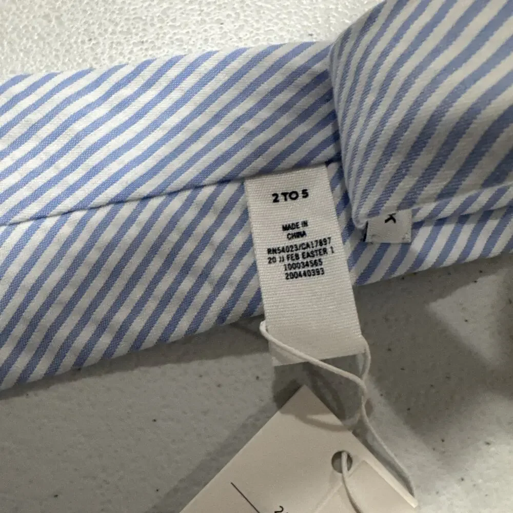 JANIE AND JACK Boys Striped Tie 2-5 Years Blue White Preppy Special Occasion